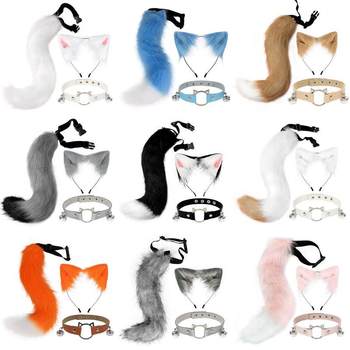 Tail Cosplay Toy Cat Ears Cat Tail Set Fox Japanese Handmade Cosplay Cat Girl Headband Tie Accessories