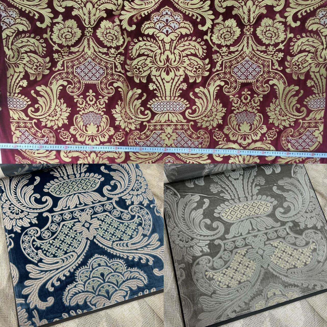 门幅140cm满绣绣花复古欧式满绣绣花沙发布复古红色蓝色沙发布