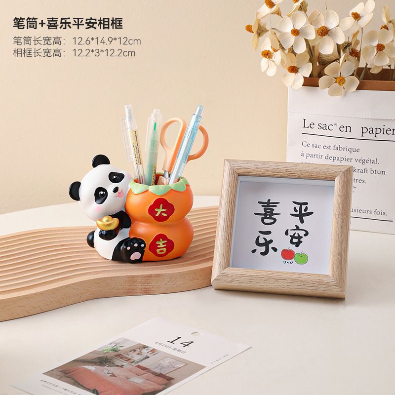 Creative Table Display Photo Frame Ornaments Living Room Desktop Home Decorations Cream Style Ceramic Vase Pen Holder