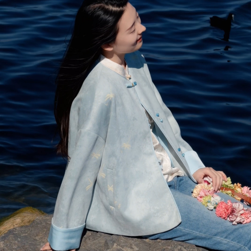 Cloud Period Dream【Dragonfly 2.0】New Chinese-Style Faux Suede Jacket Cloud Period Dream【Dragonfly 2.0】New Chinese-Style Faux Suede Jacket