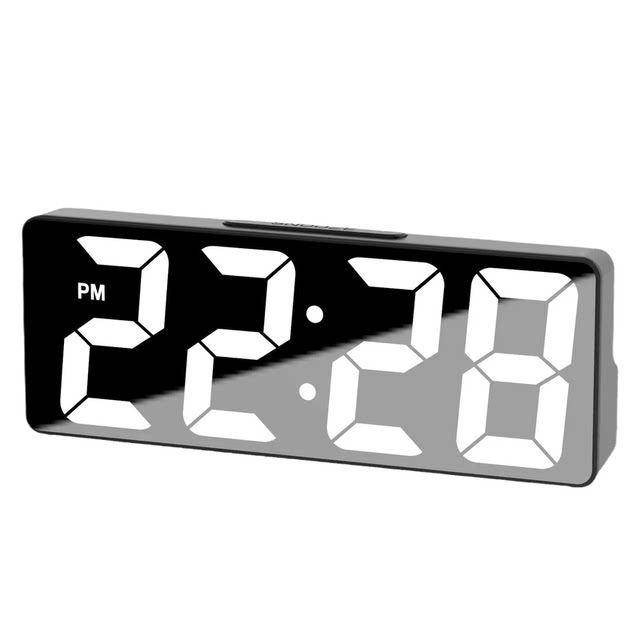 Simple Large Digital Electronic Clock for Living Room Tv Cabinet, Luminous Silent Led Alarm Clock with Perpetual Calendar and Temperature