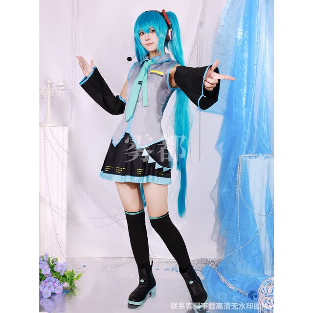 Hatsune Cosplay Costume, Wig, Shoes, Official Outfit, Princess, Anime Exhibition, Female Costume, Cosplay, Future, Two-Dimensional