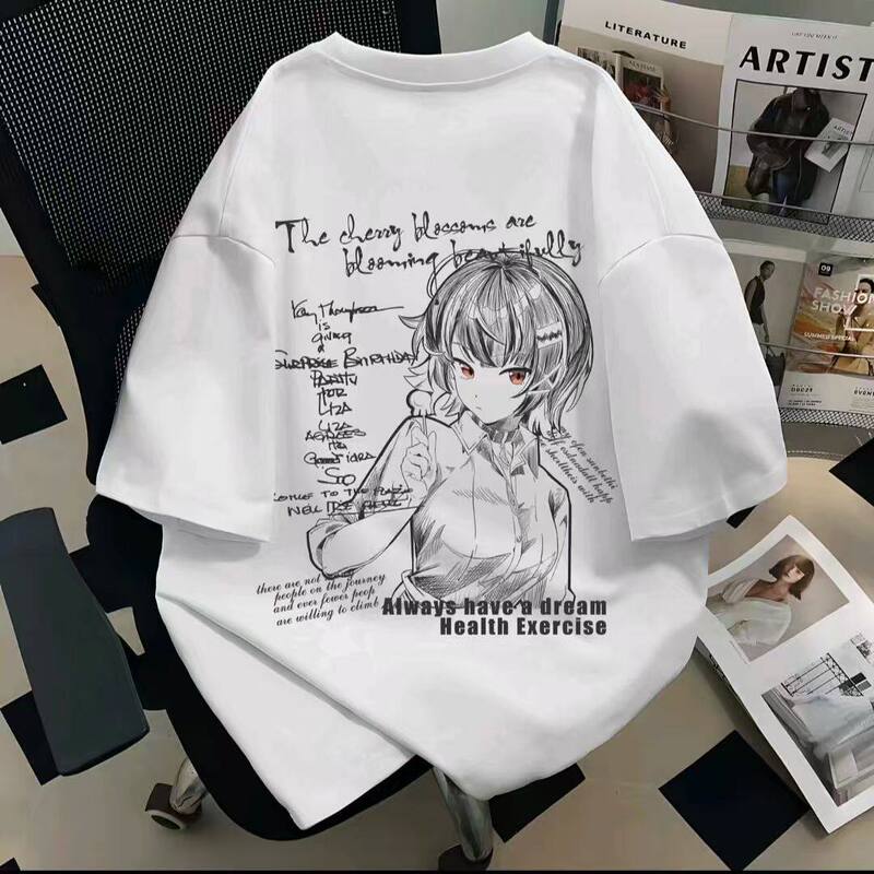 100% Cotton Anime Merchandise Absolute Zero Aileen Short-Sleeve T-Shirt Unisex Youth Versatile Top