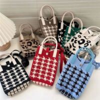 Knitted Crobody Phone Bag Fahionable Caual Handbag Adjutable