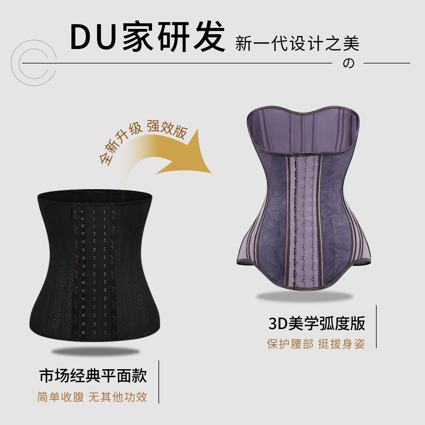 Powerful waist belt, corrective bodysuit