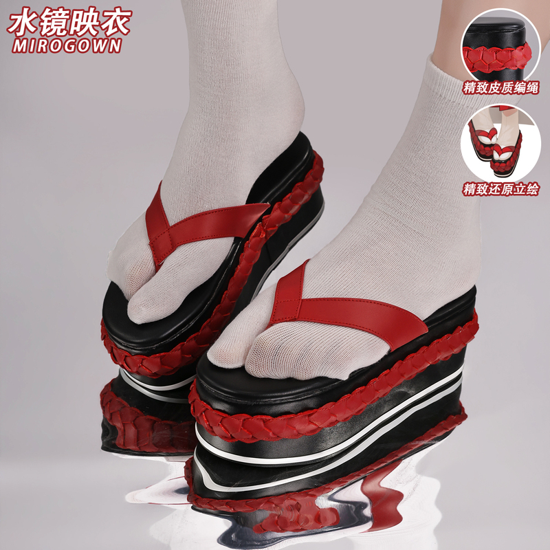 Water Mirror Reflection Priestess Yohko Biqunni Original Leather Cosplay Shoes Yohko Biqunni Cos Shoes Thick-Soled Clogs