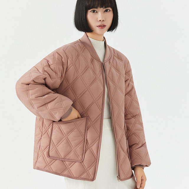 Autumn and Winter Student Inner Wear Essential Cotton Jacket for Women, Lightweight down Cotton Coat for Middle-Aged and Elderly, Warm and Loose-Fitting Mom's Zip-Up Outerwear