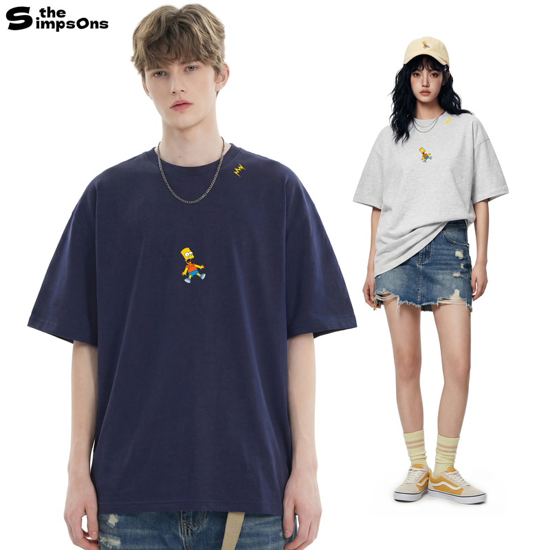 The Simpsons Short-Sleeved Men's T-Shirt 2026 New Printed Basic Versatile Casual Cool Breathable Half-Sleeve