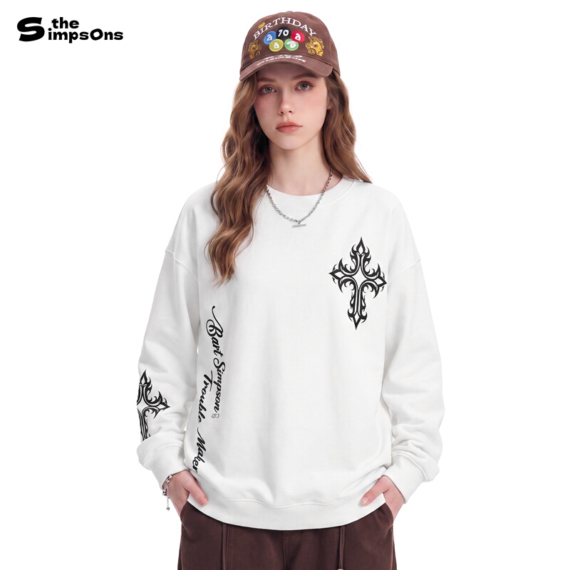 The Simpsons' Trendy and Cool Style Signature Pattern Heavy-Duty Long-Sleeve T-Shirt with a Unique Design, Unisex