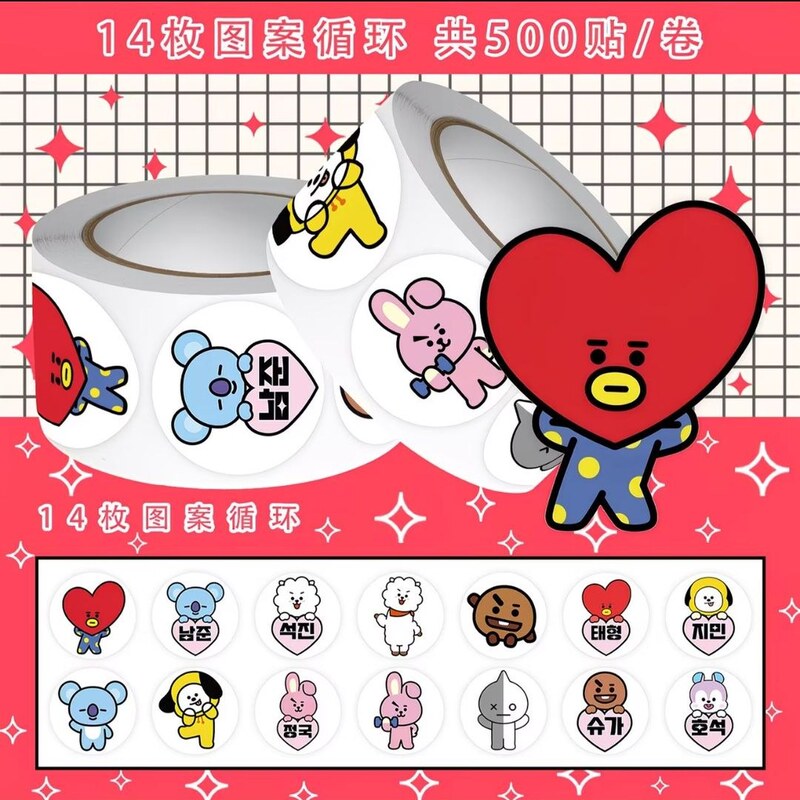 Bts Store Offers a Discount of 30 for Every 200 Spent, 2000 Popular Bt21 Stickers, Bts Cartoon Dolls