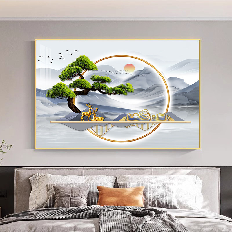 New Style Bedroom Headboard Decorative Painting, Master Bedroom Wall Art, Living Room, Dining Room, Hotel High-End Entrance Hallway Wall Painting New Style Bedroom Headboard Decorative Painting, Master Bedroom Wall Art, Living Room, Dining Room, Hotel High-End Entrance Hallway Wall Painting