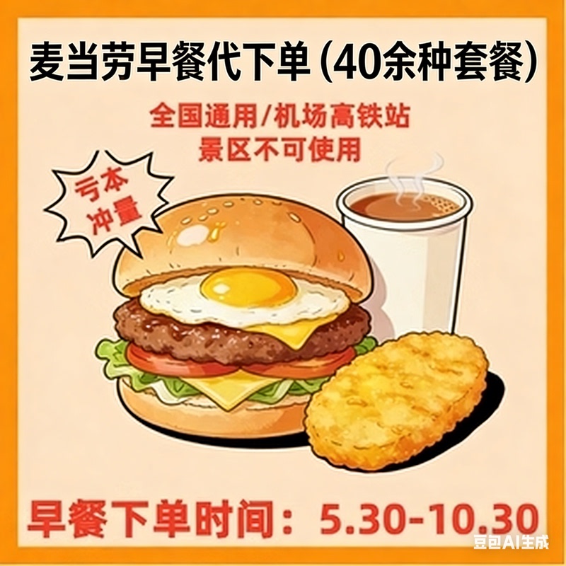 Mcdonald's Breakfast Order: Pork and Egg Mcmuffin, Mcmuffin with Cheese, Mcmuffin with Crispy Chicken, Original Grilled Flavor
