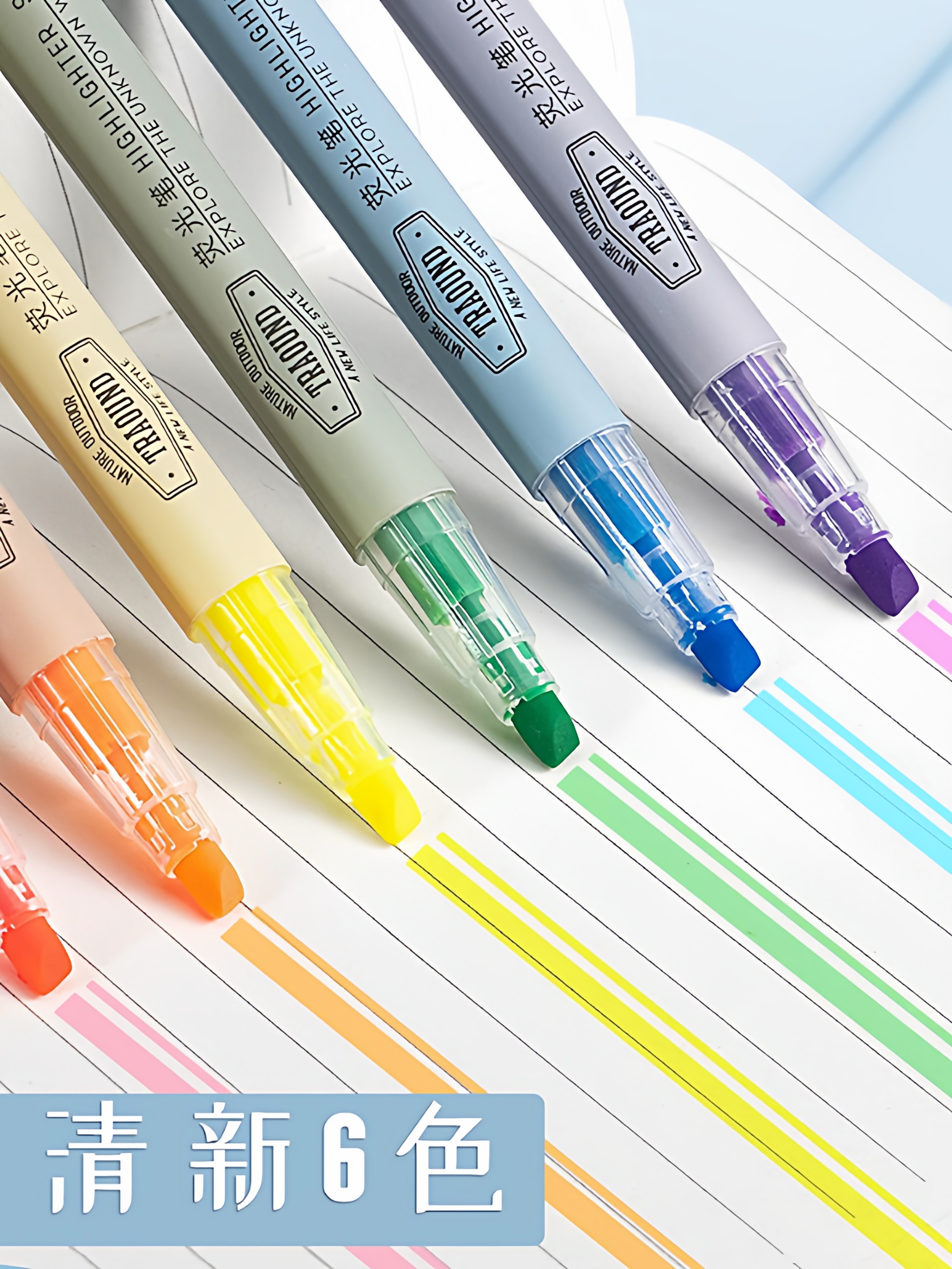 Deli Highlighter Pens for Elementary School Students, Special Highlighter Markers for Middle School Students, Colorful and Aesthetically Pleasing for Marking, Purple, Pink, Yellow, Non-Toxic, High-Capacity Watercolor Markers for High School Students and Children