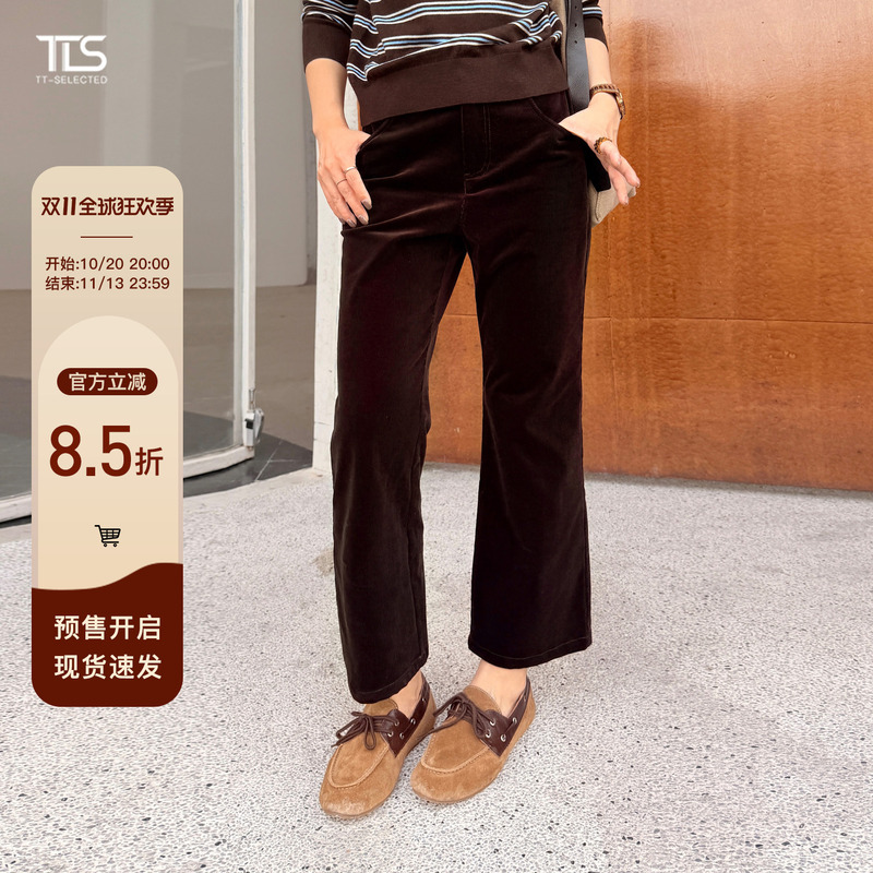 Auntie Tts【Coco Corduroy】High-End Corduroy Casual Pants for Women, 2026 Autumn Straight-Leg Cropped Pants Auntie Tts【Coco Corduroy】High-End Corduroy Casual Pants for Women, 2026 Autumn Straight-Leg Cropped Pants