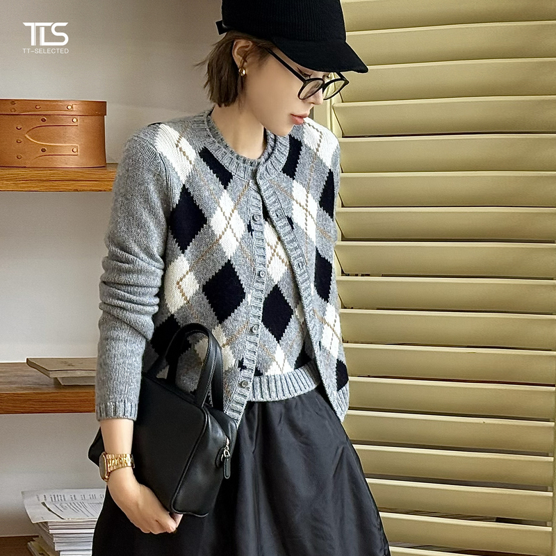 Tt【Lada Lingge】Albaka Cashmere Wool Sweater Women's 2026 Spring New Knitted Cardigan Jacket