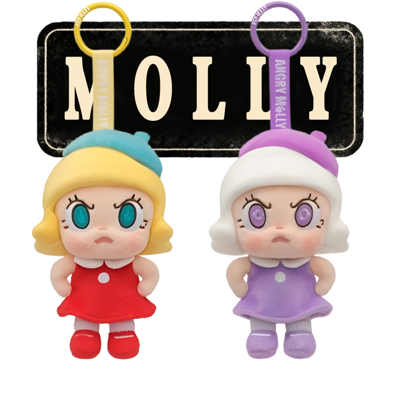 Popmart Angry Molly Heart on Fire Series Plush Pendant Blind Box Gift Doll Popmart Angry Molly Heart on Fire Series Plush Pendant Blind Box Gift Doll