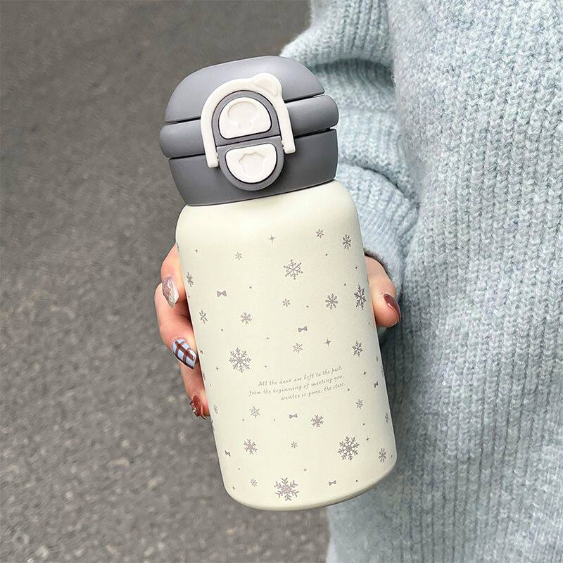 Вакуумная колба Hengdu grey snowflake, симпатичная новая высококачественная портативная чашка для студенческой воды с двойным питьем из нержавеющей стали 316