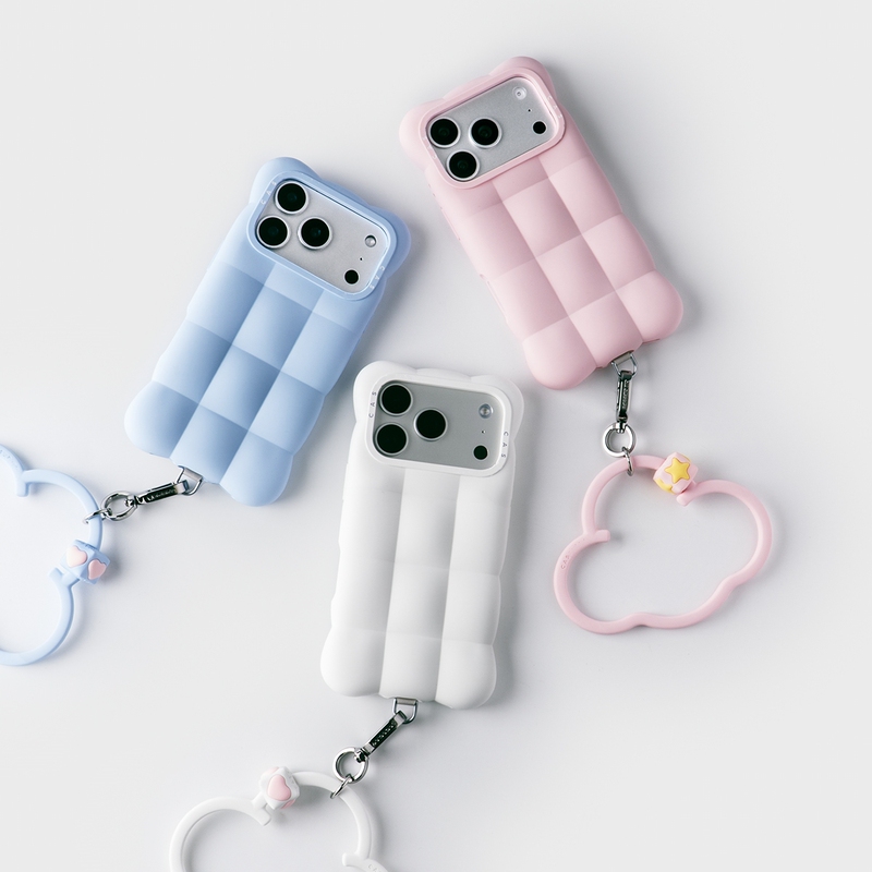 Cloud Cotton White/Morning Sky Blue/Candy Pink Cloud Phone Case for Apple 17 Pro Max, Suitable for iPhone 16 Pro Phone Case 15P/14, Cloud Pendant, Celebrity Style Soft Case