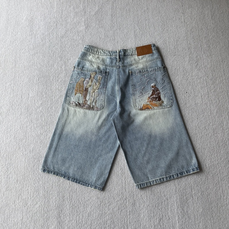 Derschutz Yasmin V3 Jorts Blue Updated Fit Embroidered Denim Shorts Trendy Derschutz Yasmin V3 Jorts Blue Updated Fit Embroidered Denim Shorts Trendy