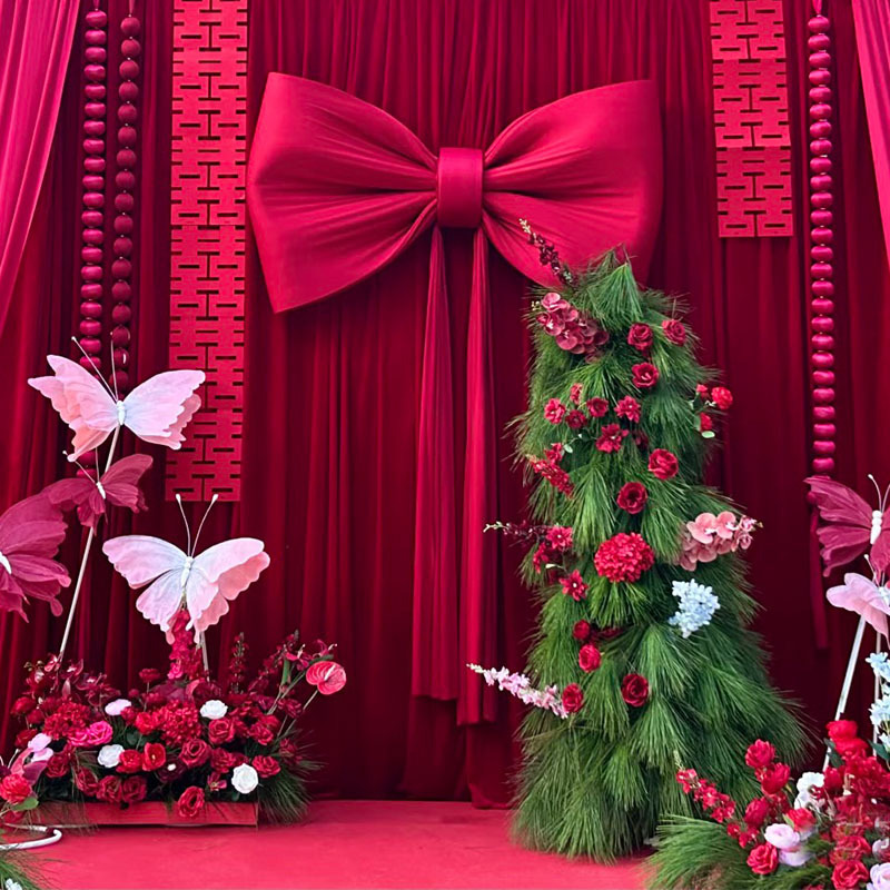 Wedding Red Velvet Big Bow Shop Christmas Decoration Pink White Bow Courtyard Wedding Arrangement Wedding Red Velvet Big Bow Shop Christmas Decoration Pink White Bow Courtyard Wedding Arrangement