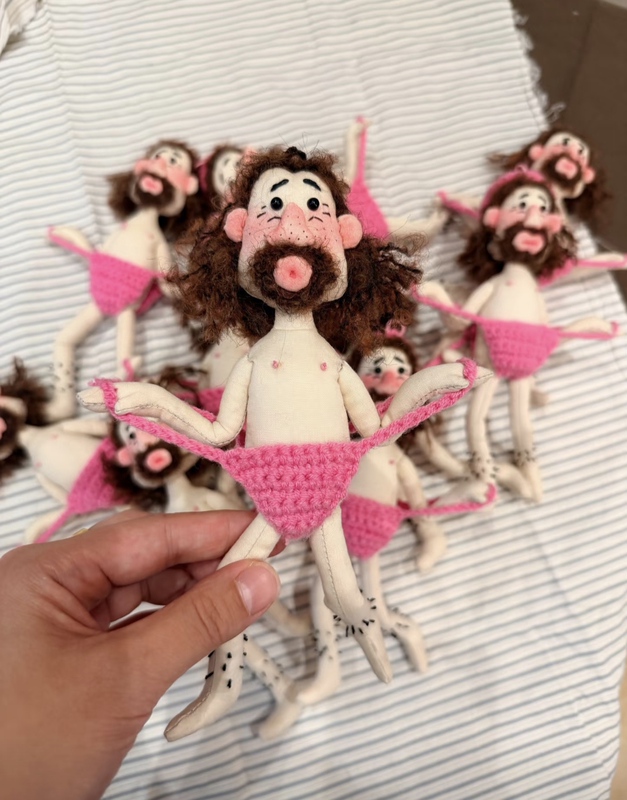 Handmade Doll Ornaments, Funny Bearded Dolls, Cartoon Figures, Holiday Gift Decorations