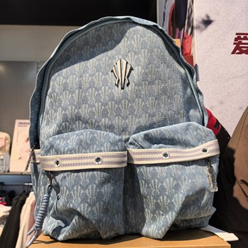 Anta Owen Lifestyle Series Casual College Style Fabric Backpack Unisex Couple Style Denim Light Blue