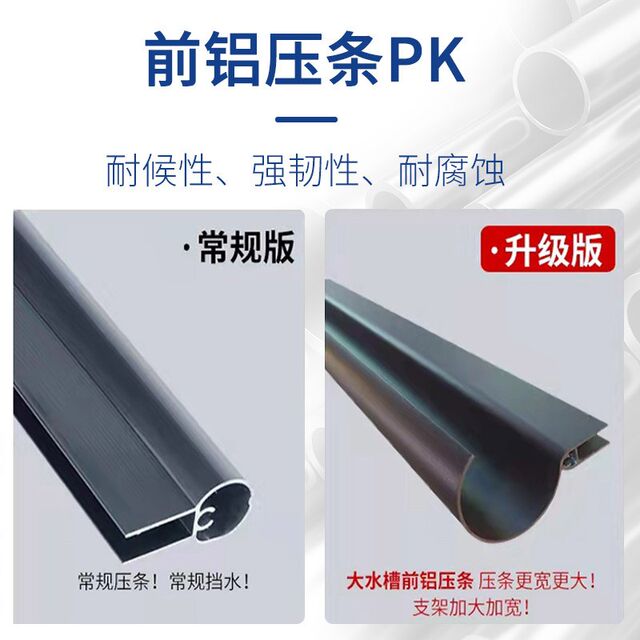 Outdoor Rainproof Canopy with Large Water Trough, Aluminum Alloy Bracket, Transparent Silent Eaves, Window Balcony Courtyard Sunshade Awning