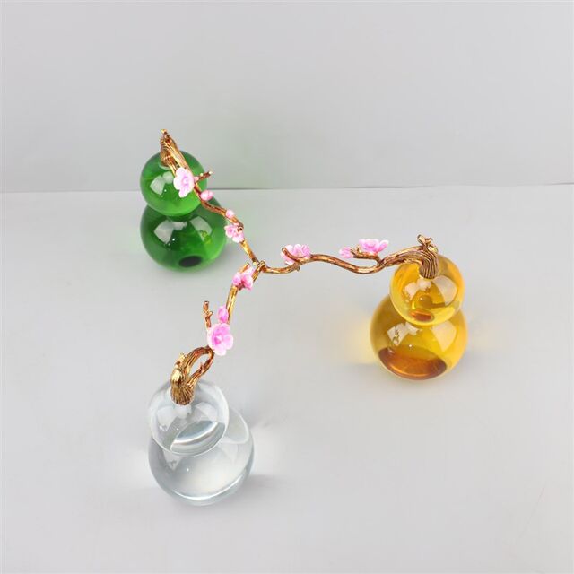 Modern Minimalist Crystal Gourd Art Ornament for Desktop, Living Room, Study, Entryway, Model Home, Office, and Home Decor