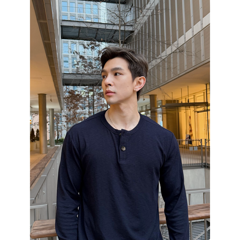 Max Rush Cloud Feel Series 280g Men's Early Spring Comfortable Skin-Friendly High-Quality Knitted Base Layer Henley Shirt