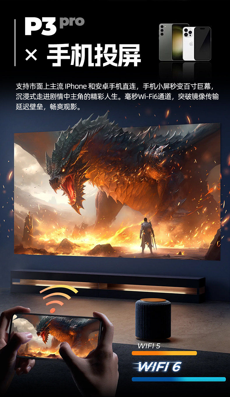 极米z6x pro投影仪家用超高清2025新款可投白墙天花板手机投屏通用投影家庭影院卧室小型迷你学生宿舍投影机