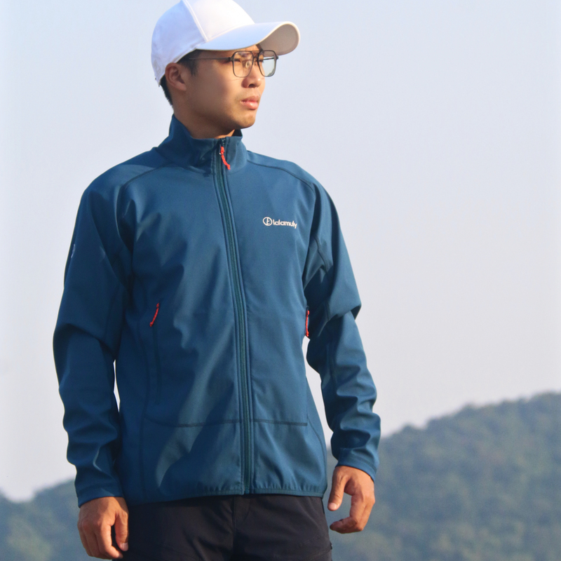 Lalamuly Men's Softshell  Fabric Water-Repellent Thin Fleece Jacket Mountaineering Urban Outdoor Windbreaker