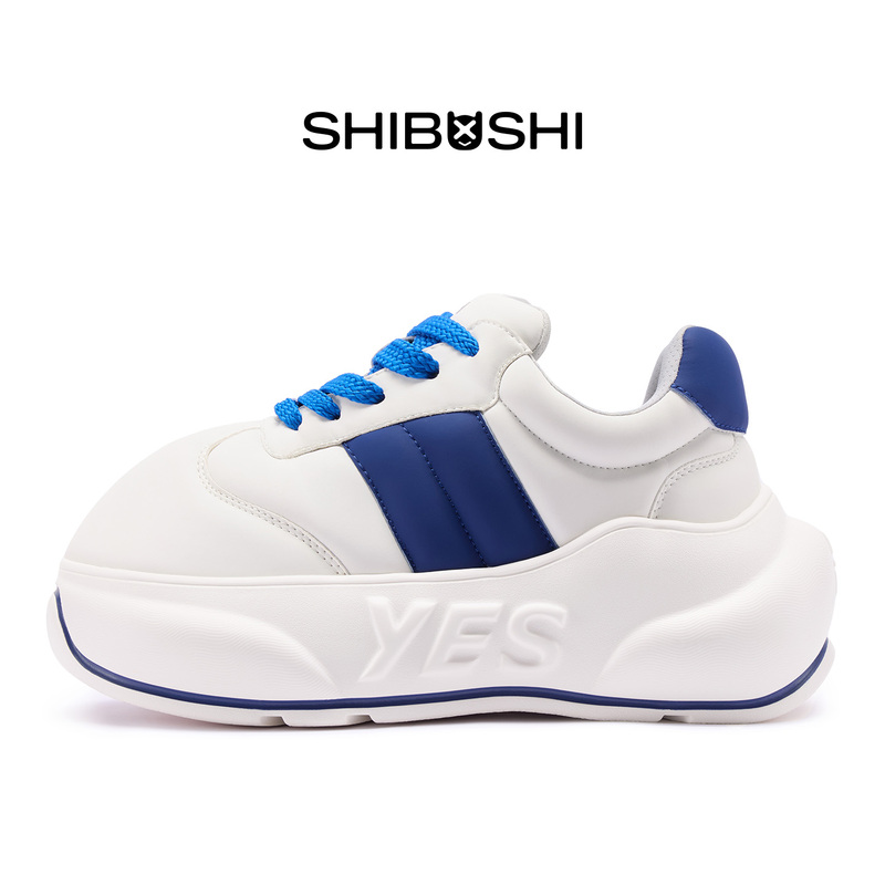 [Same Style as Liu Genghong] Are These Shibushi White and Blue Platform Shoes Comfortable with Soft Soles and Thick Soles for Height Increase?