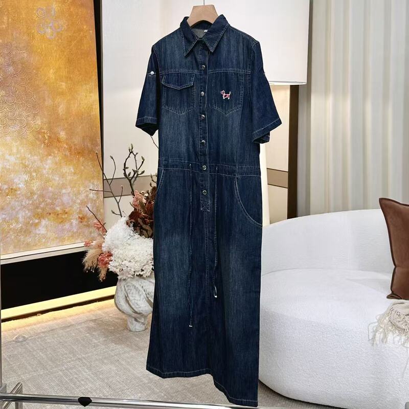 【Yanyan】Vintage Waist-Cinching Slimming Denim Shirt Dress Onll211636208