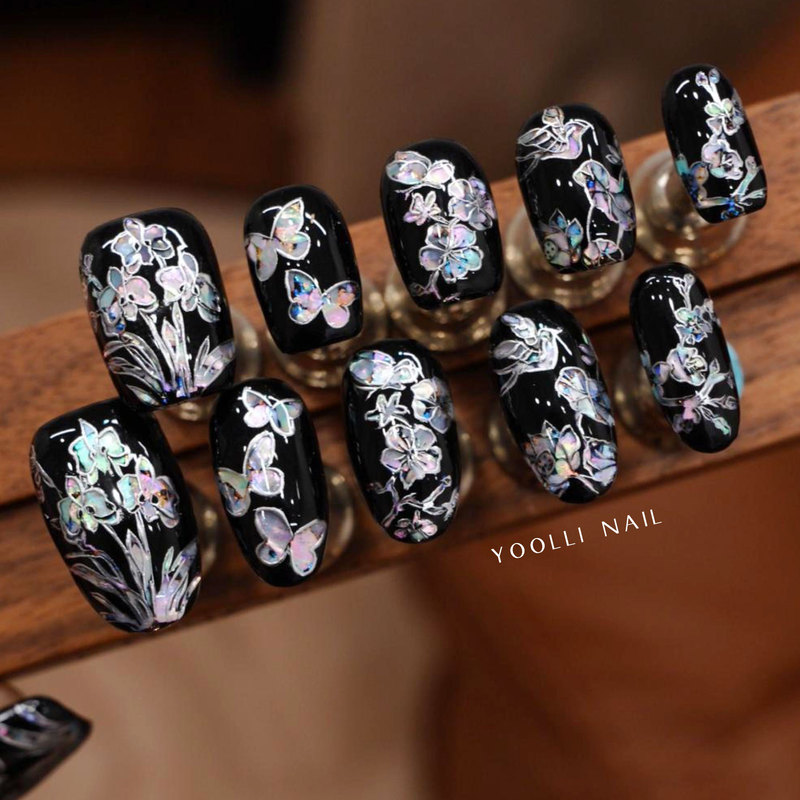 Youli [Mother-Of-Pearl] Purely Handmade Wearable Nails, Imitation Mother-Of-Pearl, Intangible Cultural Heritage, New Chinese Style, High-End Nail Art