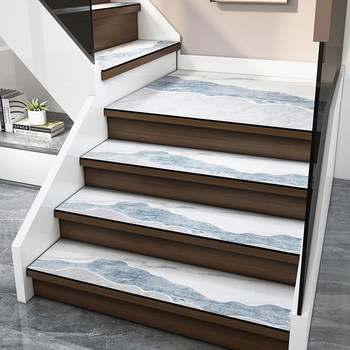 Stair step mats glue-free self-adhesive solid wood stair mats can be scrubbed indoor non-slip floor mats step stickers to protect carpets