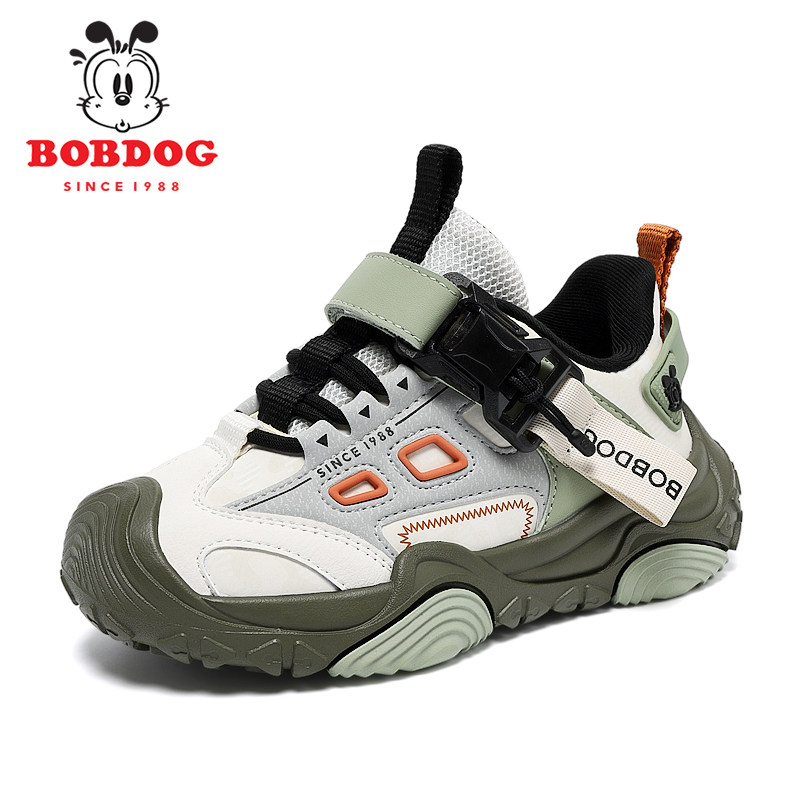 Babudou Boys' Trendy 2026 Winter New Waterproof Leather Children's Fleece-Lined Thickened Casual Sports Shoes — 4