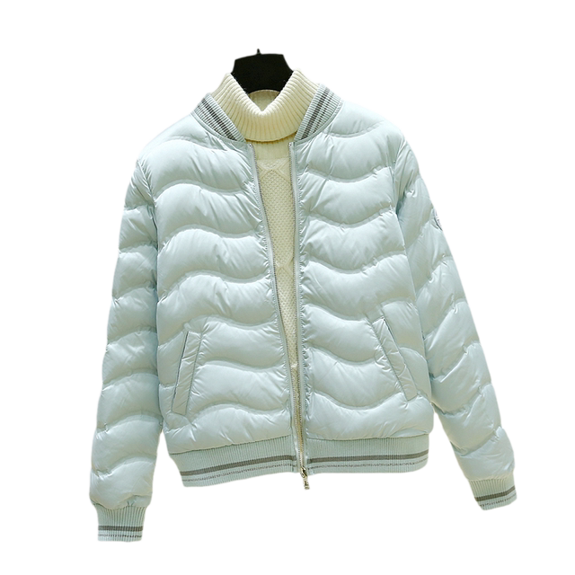 New winter stand collar baseball jacket white duck down jacket