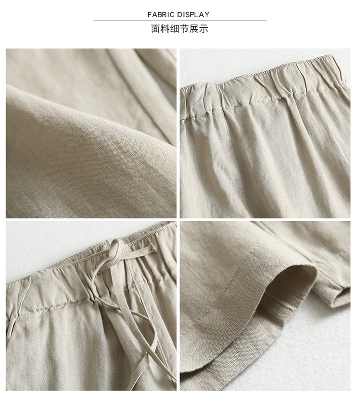 Mùa hè 2019 mới quần cotton và vải lanh harem phần mỏng của phụ nữ lỏng lẻo chín quần linen quần thường quần chân quần - Quần Harem