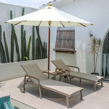 Start outdoor lying bed courtyard villa poolside deck chair b&b hotel outdoor open-air swimming pool sun protection