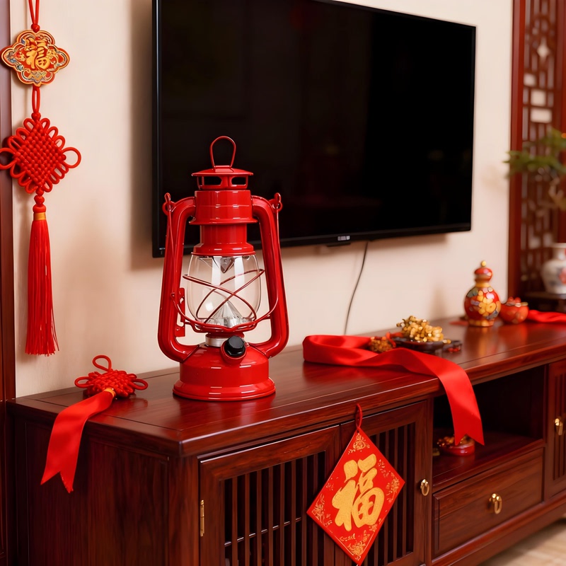 The Joy of Moving into a New Home, Welcoming a New Family Member, Prosperity and Blessings, Many Children and Grandchildren, Windproof Electronic Candle Lantern, Portable Lamp, Kerosene Lamp
