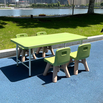 Children's folding table hdpe kindergarten thickened rectangular table and chair set baby learning tutoring class play wholesale