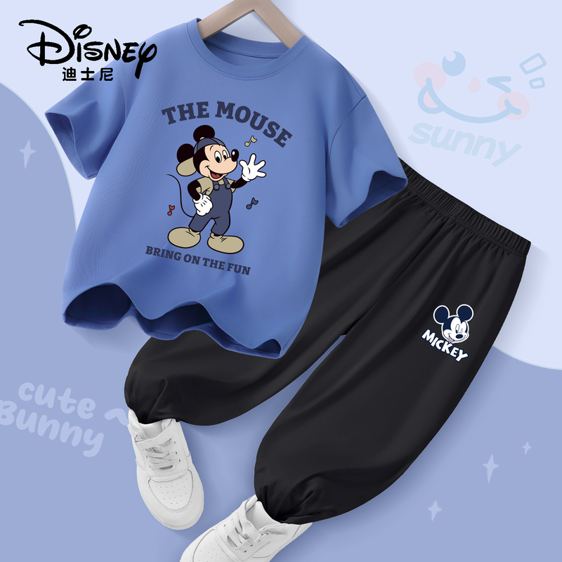 Disney Boys' Outfit 2026 New Style Children's Loose Clothing Summer Korean Fashion Boys' Big Kids Summer Outfit