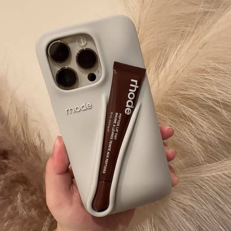 In Stock | Rhode Hailey Lipstick Phone Case Suitable for iPhone 17 Pro/16 Lip Gloss Protective Case Apple Series Silicone Soft Case Hailey Same Style Lipstick Lip Gloss Rhode Phone Case