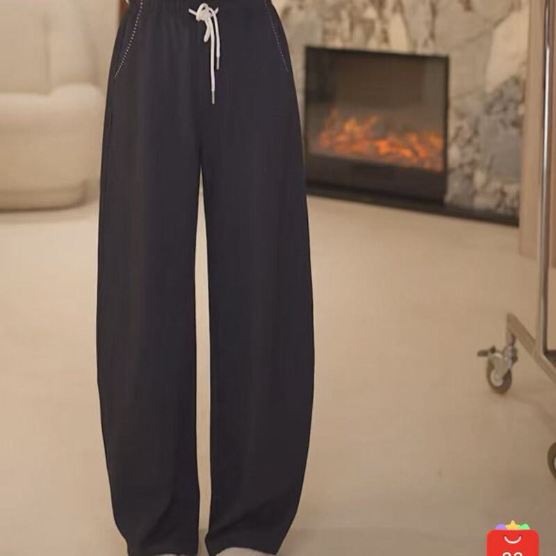 [Qiao'Er Sister C] Spring 2026 Simple Basic Style Floral Yarn Mask Sweatpants, Pants Length 101