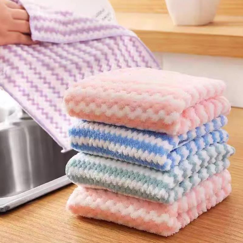 Printed Cleaning Cloth, Hand Towel, Easy-To-Clean Double-Sided Cartoon Dishwashing Cloth, Printed Cleaning Cloth for Wiping Tables