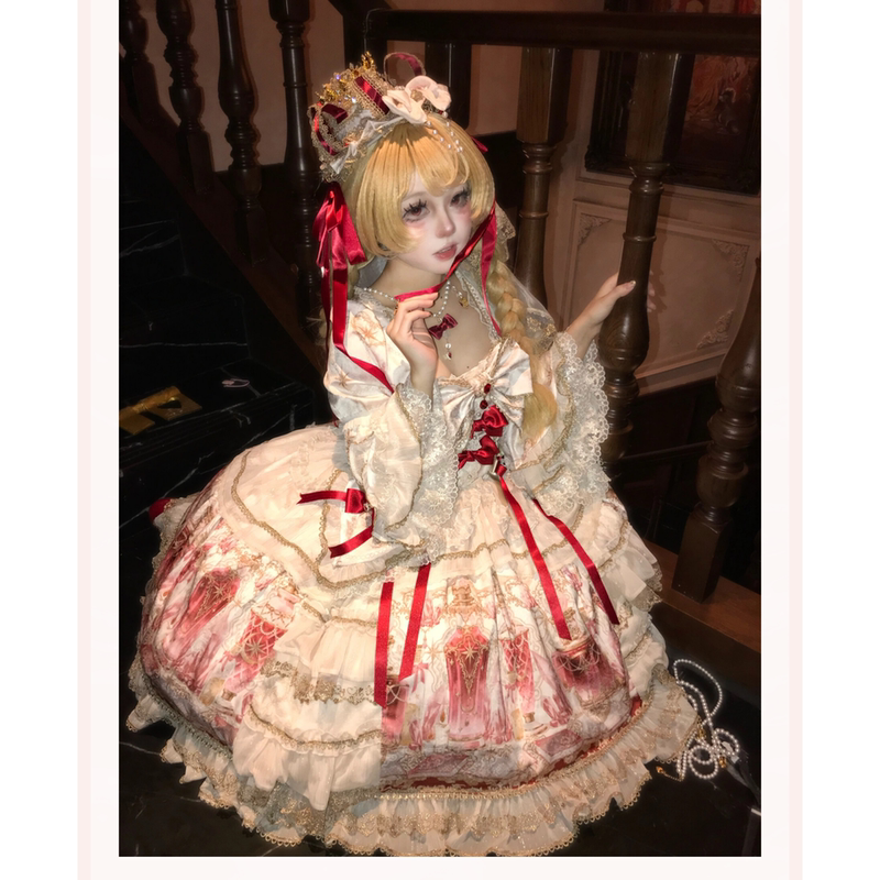 In-Stock Drop Dress, Cherry Blossom Good Night Poem [Perfume Gem] Lolita Suspender Dress