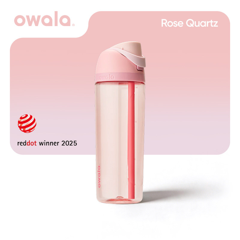 Owala ストローカップ、スポーツウォーターボトル、フィットネスシェーカーカップ、フリップトップ蓋、デュアルドリンク注ぎ口、ポータブルアウトドア透明カップ、740ml