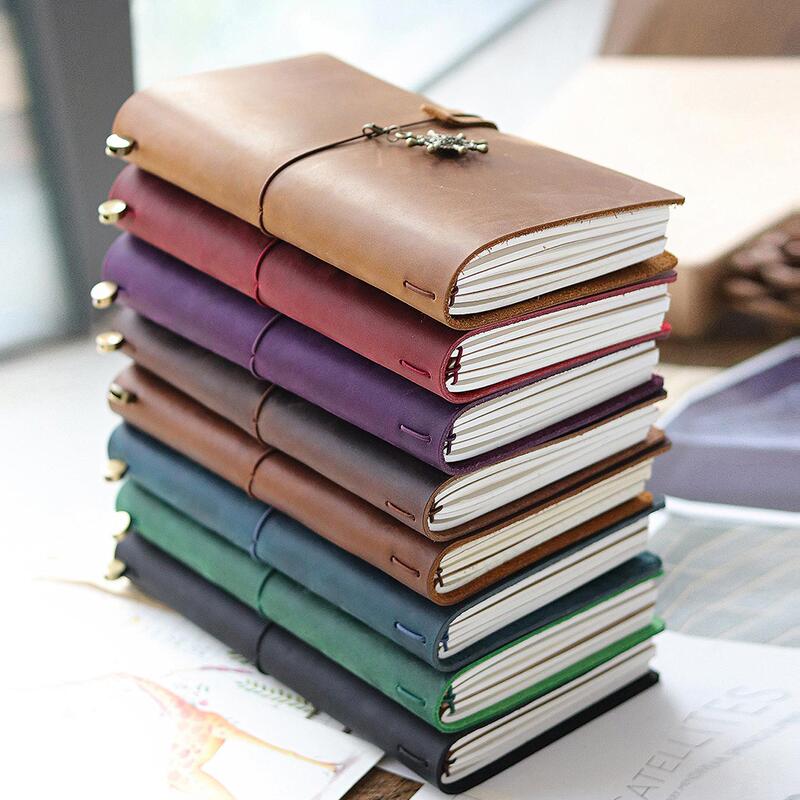 Travel Notebook, Leather Journal, Vintage Notepad, Creative Record Book, Tn in Stock