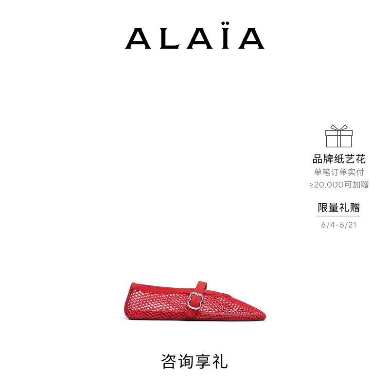 Alaia Mesh and Suede Flat Ballet Shoes