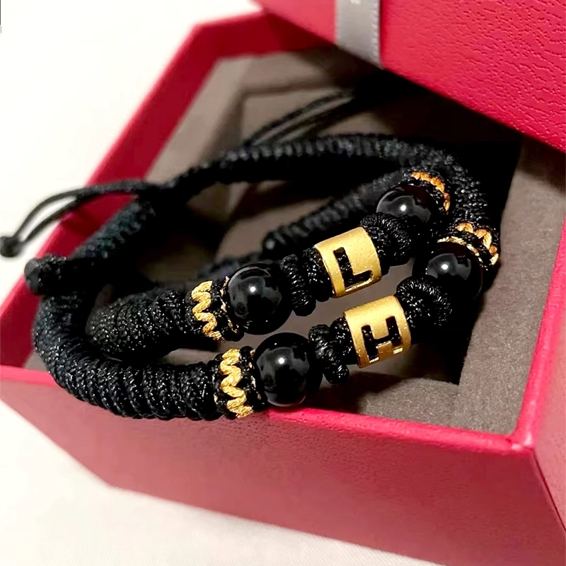 Gold Letter Bracelet for Women, Red String Fortune Beads Bracelet for the Year of Birth, Valentine's Day Gift for Wife, Mother, Girlfriend Gold Letter Bracelet for Women, Red String Fortune Beads Bracelet for the Year of Birth, Valentine's Day Gift for Wife, Mother, Girlfriend